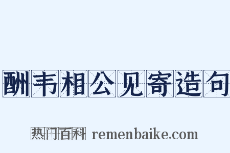 酬韦相公见寄造句是什么意思的图片